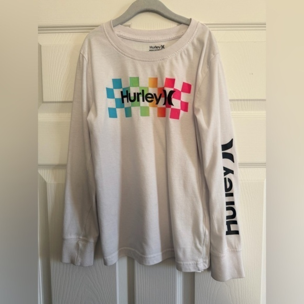 Hurley Kids White Long Sleeve with Colorful Graphic